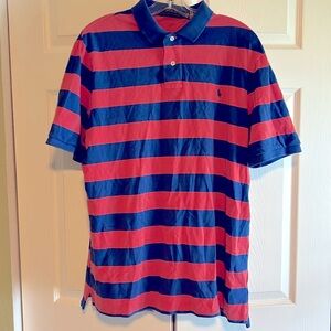 Ralph Lauren L Blue and Orange Striped Polo